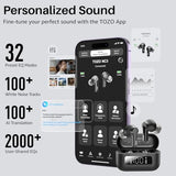Hybrid Active Noise Cancelling Wireless Earbuds with 6 Mics AI Clear Call Ear Buds 68H Playtime with LED Display