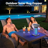 OnBeam Solar Bug Zapper Outdoor, Mosquito Zapper Outdoor Waterproof Electric Fly Zapper Rechargeable Mosquito Killer with Solar Panel, 4200V Fly Trap Indoor for Home Backyard, Patio, Garden, Camping