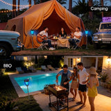 Solar Bug Zapper Outdoor, 4200V 3-in-1 Mosquito Zapper with Flame Light & RGB Projector, Solar Powered & USB Rechargeable, Smart Auto Mode, IP65 Waterproof Mosquito Killer for Yard Garden 2000 Sq Ft