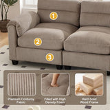HAOMARKETS 135” Modular Sectional L Shaped Corner Sofa with Movable Ottoman