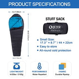 QEZER Down Mummy Sleeping Bag for Adults, 18°F to -11°F Cold Weather Winter Lightweight Compact for Camping Backpacking Hiking, Snow Camping Sleeping Bag with 600 Fill Power Down