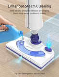 Professional Steam Mop Cleaner, 1300W Floor Steamer with Detergent Chamber, 25S Heat Up, Lightweight Steamer for Cleaning with 2 Washable Pads, Safe for Tiles, Upholstery, Carpet, Hardwood, Blue