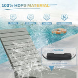 Compsia Pool Lounge Chairs Outdoor，Aquawave Lounge Chair, HDPS Long Pool Chairs for in Pools, Weighted All Weather Tanning Chair with Headrest for Outside Beach Patio Sun Bathing Hotel, Gray