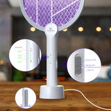 GooQand Bug Zapper Racket, 2 in 1 Electric Fly Swatter USB Rechargeable, 4000V Electric Fly Zapper with 3 Layer Safety Mesh, Indoor Outdoor Electric Racket for Kitchen, Bedroom, Camping