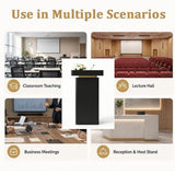 Bcofo Heavy Duty Metal Speech Stand Podium Lectern with Storage Shelves