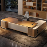 94 inch Modern L Shaped Executive Desk with 2 Drawers, Luxury Large Single Office Long Boss Desk