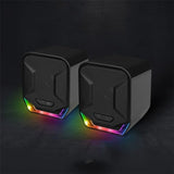 NJJOWRQ 3.5mm& Stereo Surround Wired Speakers Music Game with RGB Light Loudspeakers for Computer PC Laptop TV