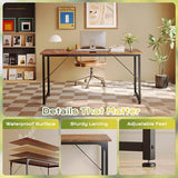 PRAISUN 55 Inch Computer Desk, Home Office Desk with Spacious Desktop