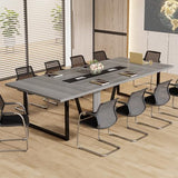 8FT Conference Table, 94.49 L x 47.24 W x 29.53 H Inches Large Meeting Podcast Table for 10 People, Business Style Wooden Training Table