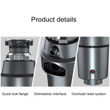 ZKK Kitchen Food Waste Disposers 370W Garbage Processor Disposal Crusher Stainless Dteel Grinder Household Kitchen Food Waste Wet Waste Disposal red