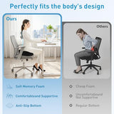 BlissTrends Seat Cushion,Thick Memory Foam Cushions for Office Chair, Car Seat, Airplane, Relieving Pressure Tailbone 4.7in Thick Black