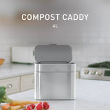 simplehuman Compost Caddy, Detachable and Countertop Bin, 4 Liter / 1.06 Gallon, Brushed Stainless Steel