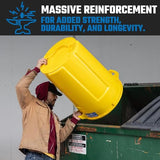 Yellow 44 Gallon Trash Can Set (Trash Can, Quiet Dolly, and Reinforced Lid