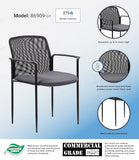 Boss Office Products Stackable Mesh Guest Chair in Grey