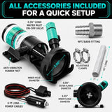 LATCH.IT V2.0 RV Macerator Pump 12VDC | 12-15GPM Macerator Pump for RV | 10-Feet Lift RV Waste Pump Macerator | Self-Priming & Portable | Portable RV Waste Pump w/Fittings, Hoses & Clamps!