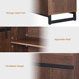 WAMPAT 4 PCS Modern 72" Tall Bookshelf with Metal Base and Adjustable Shelves, Library Bookcase
