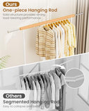 JIEJIERUI Heavy Duty Clothes Rack, Metal Clothing Rack Load 450 LBS, Rolling Coat Racks for Hanging Clothes with Lockable Wheels, White