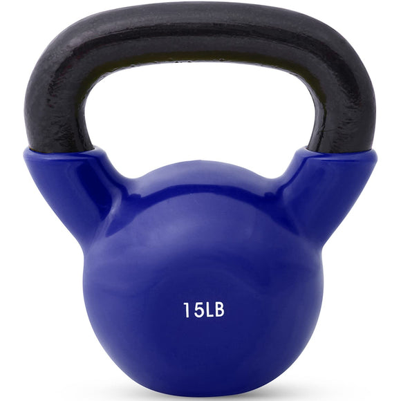 JFIT Kettlebell Weights Vinyl Coated Iron, 15 LB JFIT