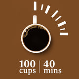 TROPOW 100 Cups Coffee Urn - 14L Commercial Coffee Maker with Hot Beverage Dispenser and Keep-Warm Function,Coffee Pot for Events,Offices,Parties and Catering,Sliver