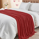 inhand Pomegranate Red Knitted Throw Blanket for Couch Bed, Mothers Day/Mom Birthday Gifts for Mom from Daughter Son, Soft Lightweight with Tassels, Farmhouse Decorative Blanket for Women, 50"x60"