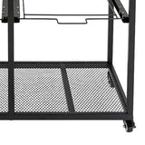 2 Tiers Rolling File Cart, 4 Compartments Mobile Hanging File Cabinet with Pull-Out Drawer
