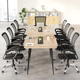 6 FT Conference Room Table, 70.86L x 35.43W x 29.52H Inches Boat Shaped Meeting Seminar Boardroom Table