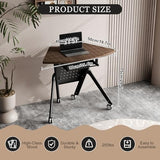 Conference Table, Round | Rectangular Training Table, Mobile Modular Meeting Room Table with Locking Wheels