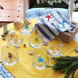 HeguSun 3D Drinking Glass Cup with Cute Animal Figurine Inside, Hand Blown Glass Starfish Figure Inside Mug, Stemless Glass for Wine, Water, Milk, Beverages, 12oz (Starfish)