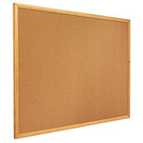 Quartet Cork Bulletin Board 96"W x 48"H Pin Board, Oak Finish Frame (308)