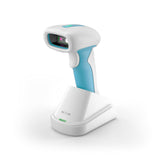 NETUM NT-1962 Blue-White Medical-Grade Wireless 1D / 2D Barcode Scanner, 1280×800 CMOS Sensor, 2.4G + Bluetooth, IP67 Waterproof Rugged Design, Hands-Free Mode for Clinics and Hospitals