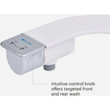 Brondell Bidet Attachment for Toilet SS-250 SimpleSpa Fresh Water Spray with Adjustable Water Pressure Side Arm Control, Slim Bidet Sprayer, Silver Knob (Dual Nozzle)