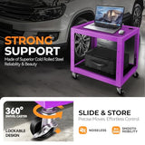 Auto Dynasty Height Adjustable AV Presentation Cart with Power Strip