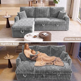 KCGKCG 81" Sectional Sleeper Sofa Bed with Storage Chaise & USB Charging