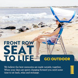 GCI Outdoor Sunshade Captain's Chair | Collapsible Folding Canopy Shade Chair with Durable Armrests, Drink Holder & Portable Carry Bag, Perfect for Beach Trips & Picnics — Saybrook Blue