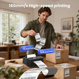 Thermal Printer with Touchscreen – Upgraded Bluetooth 4x6 Thermal Label Printer with Label Holder for Small Businesses, Compatible with Phone, PC, Tablet, Etc