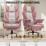 COMHOMA Big and Tall Gaming Chair with Pocket Spring Lumbar Support, Ergonomic Office Chair with Footrest, Executive Desk Chair with Outward Fixed Soft Armrests, Computer Chair with High Back, GYPK