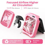 26800mAh Portable Fan Rechargeable with 18W Detachable Solar Panel, Quiet Battery Powered Camping Fan Cordless with LED Lantern,3 Speed,Timer,USB-C,for Bedroom Tent Home Office Desk Hurricane(Pink)