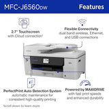Brother INKvestment 6560 Wireless Color Inkjet All-in-One Printer with 11”x17” Capabilities and 2.7”
