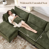 Corduroy Cloud Couch Modular Sectional Sofa,Oversized Deep Seat Modern Sectional Couches for Living Room