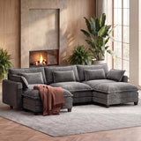 Marsail 110.6" Modular Sectional Sofa, 5-Seat Chenille Couch with Deep Seat