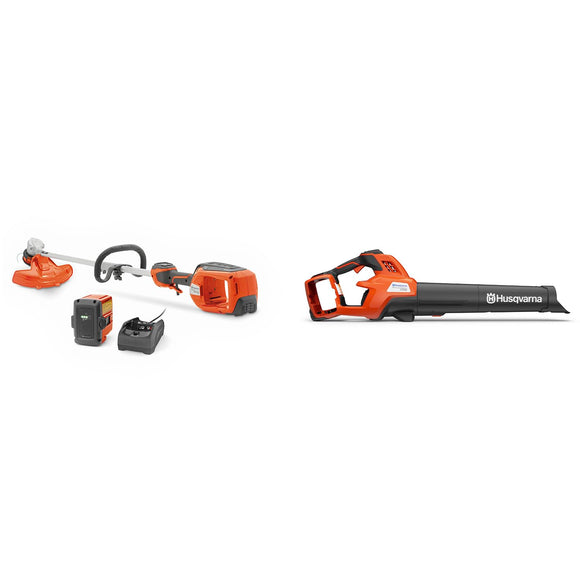 Husqvarna Weed Eater 320iL String Trimmer and 230iB Leaf Blower Bundle, Trimmer and Blower Combo with 4 Ah B140 Battery