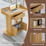 Solid Wooden Podium Stand Podiums for Classroom Lectern Podium Stand Wood Church Pulpit