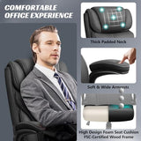 HeroSet Office Chair, Ergonomic Big and Tall Computer Desk Chairs, Executive Breathable Leather Chair with Adjustable Flip-up Armrests