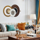 Anmotpe 27x16 Inch Large Decorative Wall Clock - Wood & Metal Mid Century Modern Clock Non-Ticking Silent Battery Operated for Living Room, Bedroom, Kitchen, Office, Home