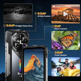 33W 5G Rugged Phone Unlocked, 36GB+256GB/2TB MediaTek Dimensity 7050+ Gaming Phone