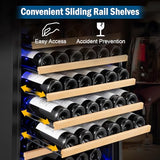 24" 190-Bottle Freestanding Wine Cooler, Low Noise with Sliding Shelves