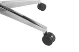 Office Star Antimicrobial Vinyl Adjustable High Back Office Desk Chair with Fixed Padded Aluminum Arms and Chrome Base, Dillon Snow