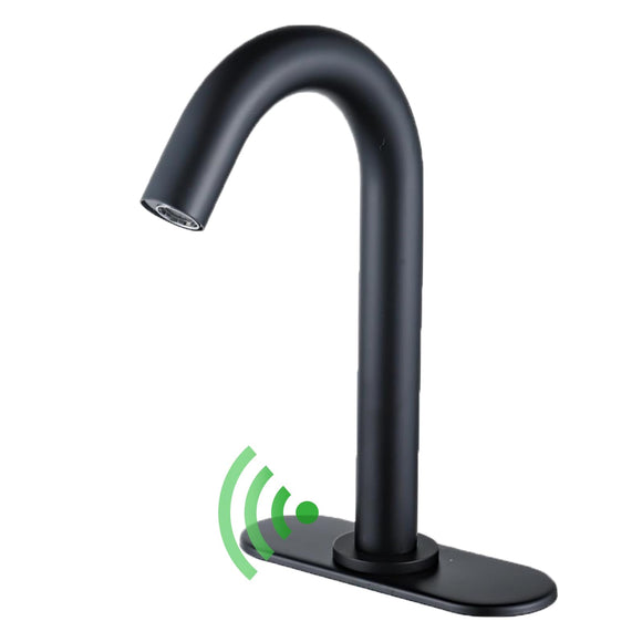 Touchless Bathroom Faucet Matte Black Automatic Sink Faucet Sensor Basin Vanity Lavatory RUITHOE