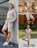 SPECIALMAGIC Women's 10" Bermuda Sweat Shorts Scuba Oatmeal XL