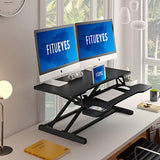 Height Adjustable Standing Desk 36” Wide Sit to Stand Converter Stand Up Desk Tabletop Workstation for Laptops